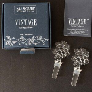 Marquis Waterford Crystal Wine Stoppers Grapes Germany Box Pair Lot 2